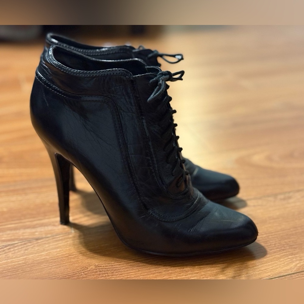 Roberto Vianni Black Granny Boot, Size 7